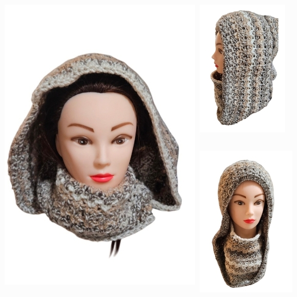 Handmade Crochet Bulky Scarf Multicolor 10 ways Puzzle Yarn Crossword Acrylic - Picture 15 of 17